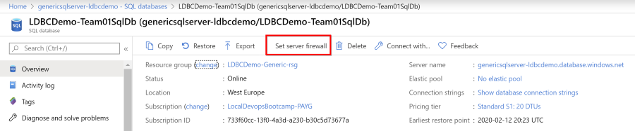 Firewall rules on the database level