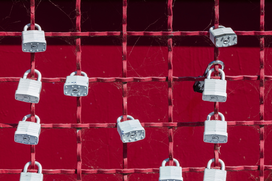 Image of locks on a fence